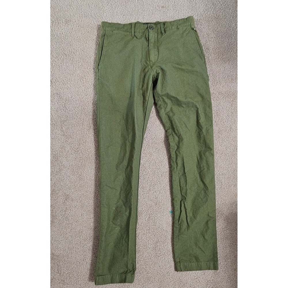 J.Crew Mens Chino Pants Olive Green Slim Fit W29 L32 G1183